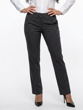 BEBE | PINSTRIPE PINK GREY DRESS PANTS